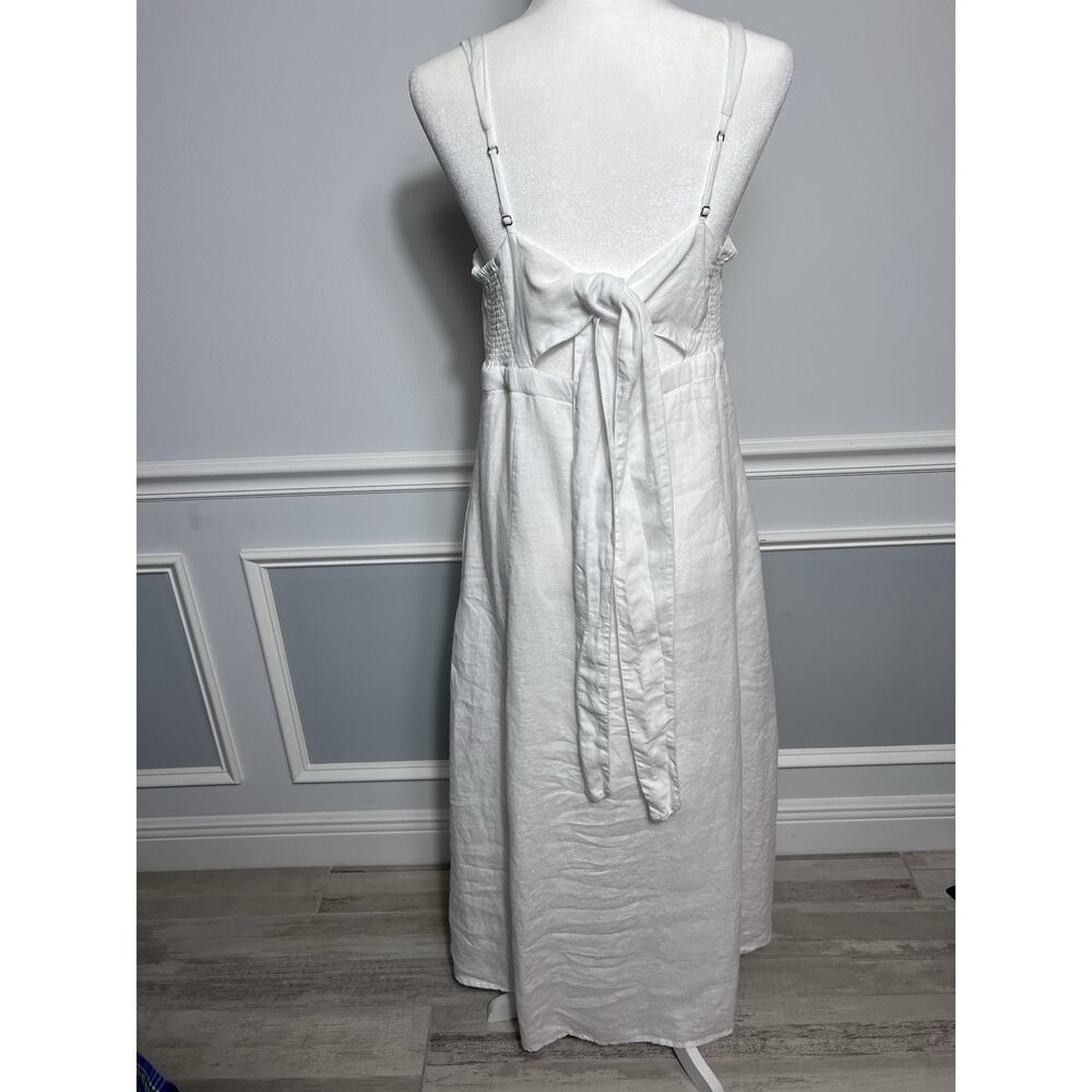 SOUTHERN TIDE-M- Leighton LINEN Maxi Dress-Tie Back-White-Coastal-Summer-Wedding - Picture 8 of 13